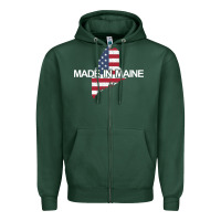 Sports Green made in maine american flag funny patriotic state lover gift Zipper Hoodie - linhVisuals