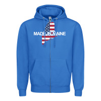 True Royal made in maine american flag funny patriotic state lover gift Zipper Hoodie - linhVisuals