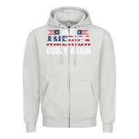 Dove Grey make america godly again american flag letters christian quote Zipper Hoodie - linhVisuals