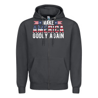 Smoke make america godly again american flag letters christian quote Zipper Hoodie - linhVisuals