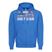 True Royal make america godly again american flag letters christian quote Zipper Hoodie - linhVisuals
