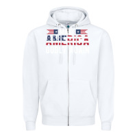 White make america godly again american flag letters christian quote Zipper Hoodie - linhVisuals