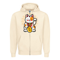 Sandshell maneki neko lucky cat money feline japanese good luck charm kitten gif Zipper Hoodie - linhVisuals