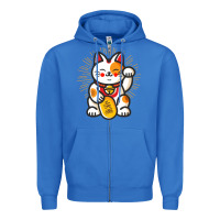True Royal maneki neko lucky cat money feline japanese good luck charm kitten gif Zipper Hoodie - linhVisuals