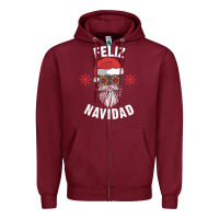 Burgundy mexican christmas sugar skull feliz navidad spanish speaking xmas gift Zipper Hoodie - linhVisuals