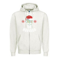 Oatmeal Heather mexican christmas sugar skull feliz navidad spanish speaking xmas gift Zipper Hoodie - linhVisuals