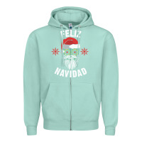 Seafoam mexican christmas sugar skull feliz navidad spanish speaking xmas gift Zipper Hoodie - linhVisuals