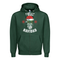 Sports Green mexican christmas sugar skull feliz navidad spanish speaking xmas gift Zipper Hoodie - linhVisuals