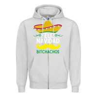 Dove Grey mexicans say feliz navidad bitchahos funny merry christmas sombrero Zipper Hoodie - linhVisuals