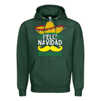 Sports Green mexicans say feliz navidad bitchahos funny merry christmas sombrero Zipper Hoodie - linhVisuals