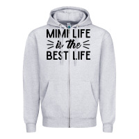 Heather Grey mimi life is the best life blessed grandma mom cute gift Zipper Hoodie - linhVisuals