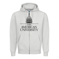 Dove Grey american university Zipper Hoodie - linhVisuals
