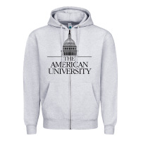 Heather Grey american university Zipper Hoodie - linhVisuals