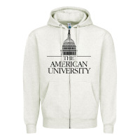 Oatmeal Heather american university Zipper Hoodie - linhVisuals