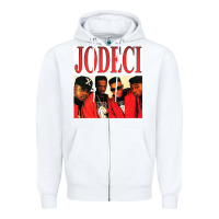 White jodeci Zipper Hoodie - linhVisuals