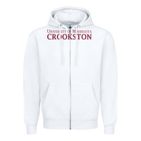 White University of Minnesota Crookston, apparel Zipper Hoodie - linhVisuals