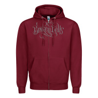 Burgundy broken bells Zipper Hoodie - linhVisuals