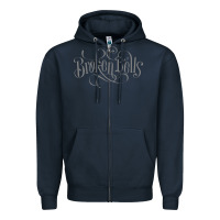 Navy broken bells Zipper Hoodie - linhVisuals
