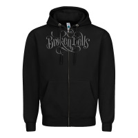 Black broken bells Zipper Hoodie - linhVisuals