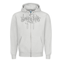 Dove Grey broken bells Zipper Hoodie - linhVisuals