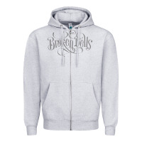 Heather Grey broken bells Zipper Hoodie - linhVisuals