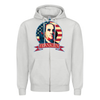 Dove Grey benjamin franklin Zipper Hoodie - linhVisuals
