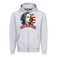 Heather Grey benjamin franklin Zipper Hoodie - linhVisuals