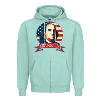 Seafoam benjamin franklin Zipper Hoodie - linhVisuals