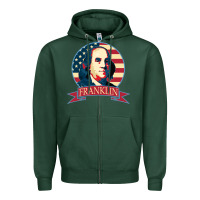 Sports Green benjamin franklin Zipper Hoodie - linhVisuals