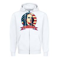 White benjamin franklin Zipper Hoodie - linhVisuals