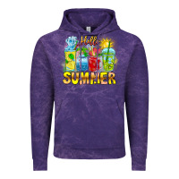 Cloud Purple Hello Summer Vintage Hoodie - CowhideDigitalArt