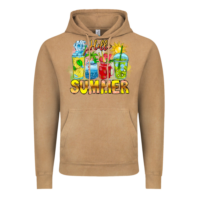 Hello Summer Vintage Hoodie by CowhideDigitalArt | Teevron