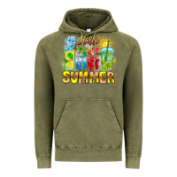 Vintage Olive Hello Summer Vintage Hoodie - CowhideDigitalArt