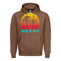 Chestnut miami 80s sunset Zipper Hoodie - linhVisuals