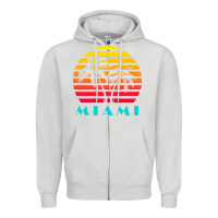 Dove Grey miami 80s sunset Zipper Hoodie - linhVisuals