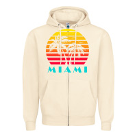 Sandshell miami 80s sunset Zipper Hoodie - linhVisuals