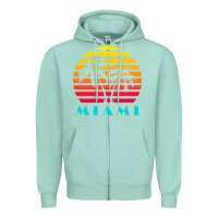 Seafoam miami 80s sunset Zipper Hoodie - linhVisuals