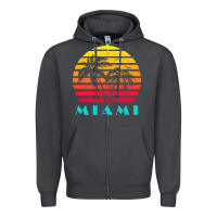 Smoke miami 80s sunset Zipper Hoodie - linhVisuals