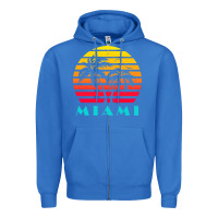 True Royal miami 80s sunset Zipper Hoodie - linhVisuals