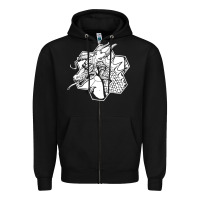 Black the fantasy trip megahex dragon Zipper Hoodie - linhVisuals