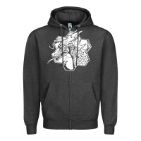 Charcoal Heather the fantasy trip megahex dragon Zipper Hoodie - linhVisuals