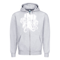 Heather Grey the fantasy trip  octopus Zipper Hoodie - linhVisuals