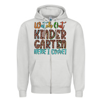 Dove Grey watch out kindergarten here i come! Zipper Hoodie - JahusDesignShop
