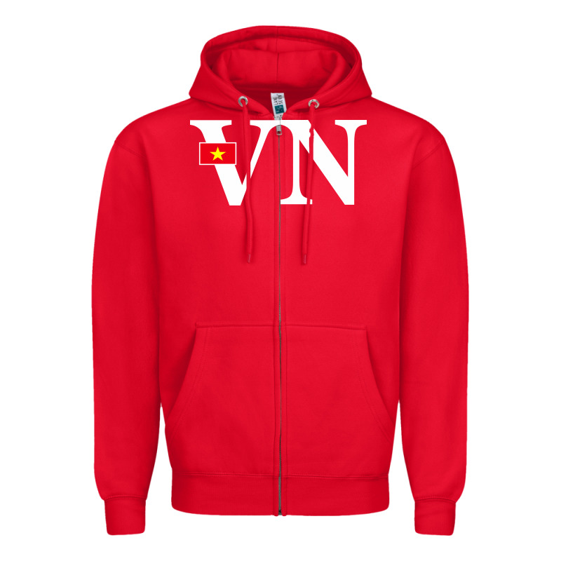 Vietnam Flag And Country Initials Zipper Hoodie by linhVisuals | Teevron
