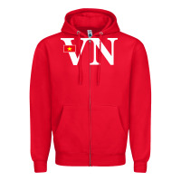 Vietnam Flag And Country Initials Zipper Hoodie | Teevron