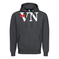 Smoke Vietnam Flag and Country Initials Zipper Hoodie - linhVisuals