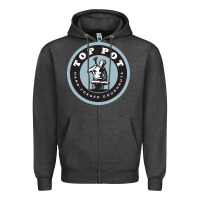 Charcoal Heather top pot doughnuts Zipper Hoodie - linhVisuals