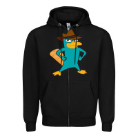 Black phineas and ferb, agent p, perry the platypus Zipper Hoodie - linhVisuals