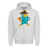 Dove Grey phineas and ferb, agent p, perry the platypus Zipper Hoodie - linhVisuals