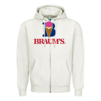 Oatmeal Heather braums Zipper Hoodie - linhVisuals